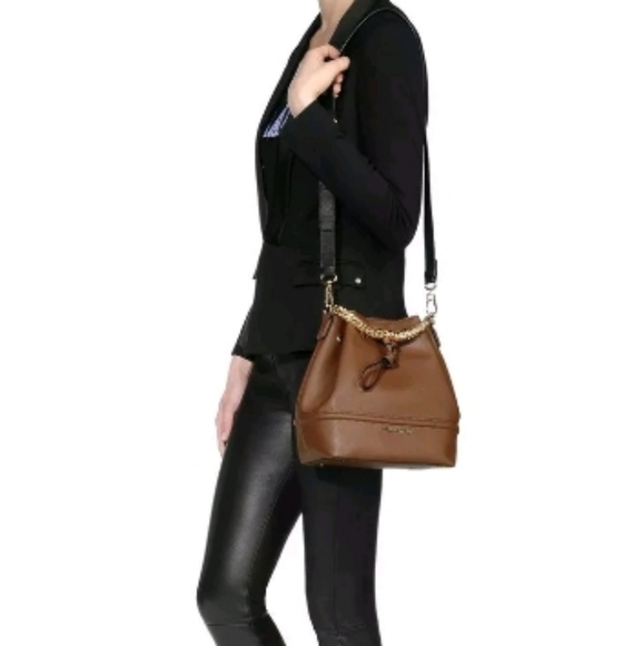 Karl Lagerfeld Safifano Leather Bucket Handbag - Picture 4 of 5